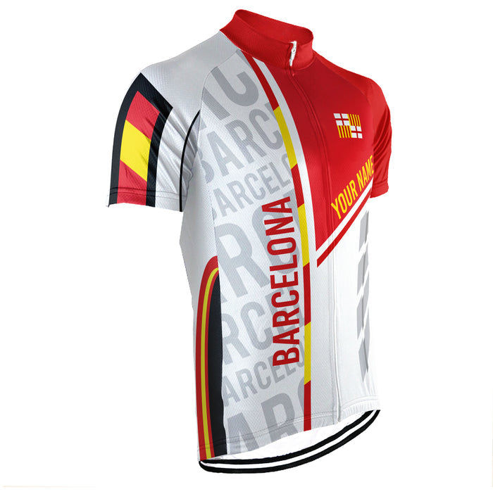Customized Barcelona Short Sleeve Cycling Jersey for Men