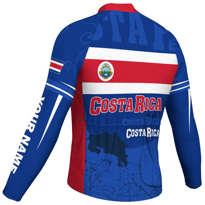 Customized Costa Rica  Winter Thermal Fleece Long Sleeve For Men