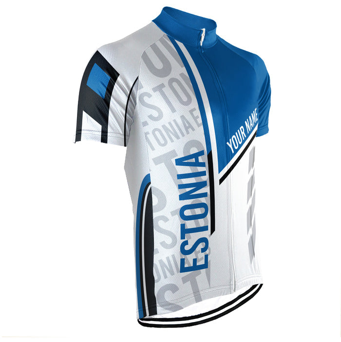 Customized Estonia Short Sleeve Cycling Jersey for Men