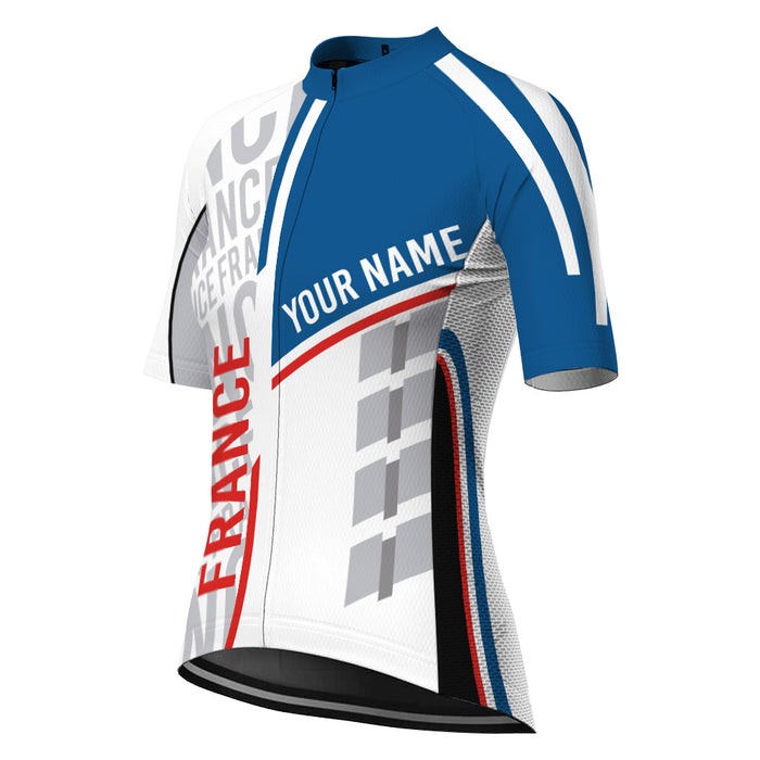 Customized France Short Sleeve Cycling Jersey for Women
