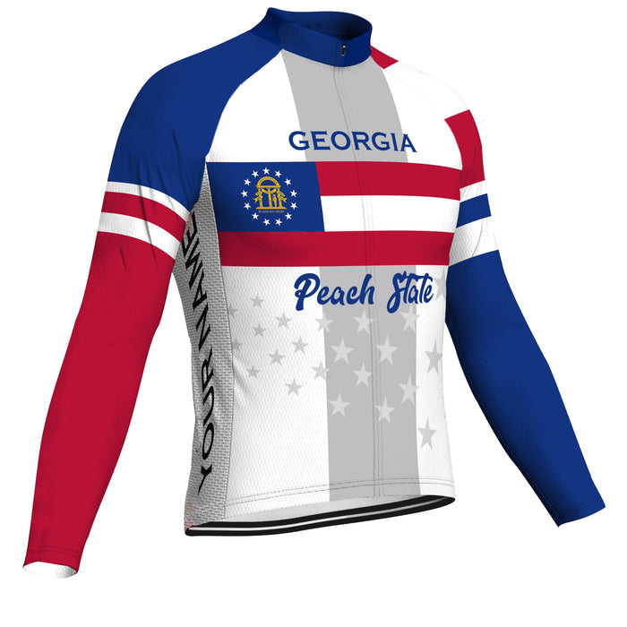 Customized Georgia Winter Thermal Fleece Long Sleeve For Men