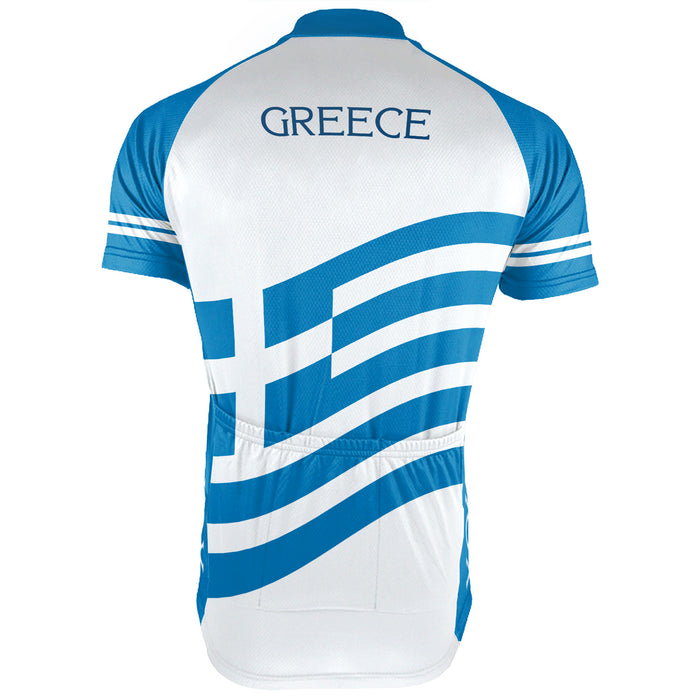Customized Greece Short Sleeve Cycling Jersey for Men