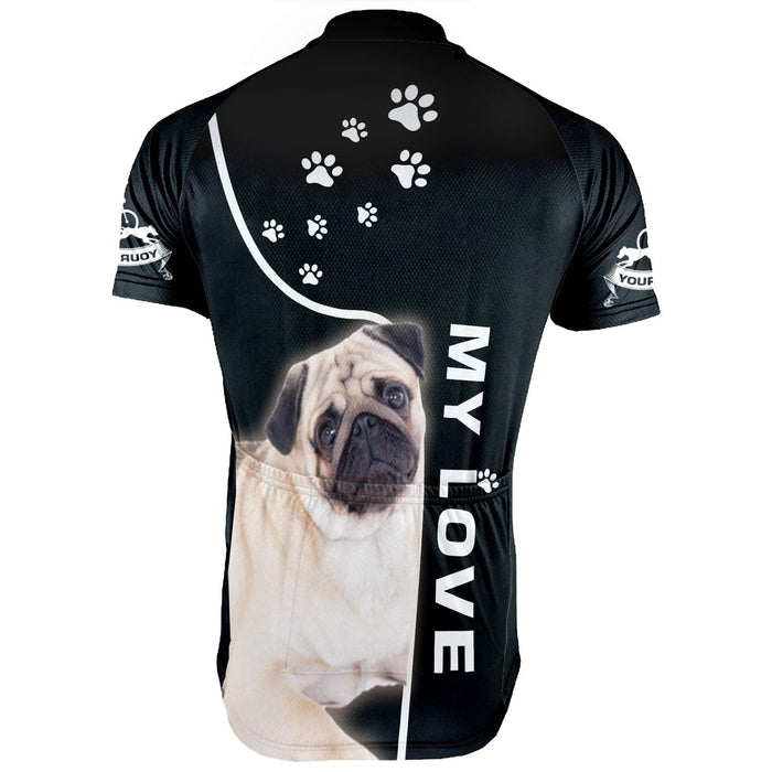 Customized Image Dog Short Sleeve Cycling Jersey for Men
