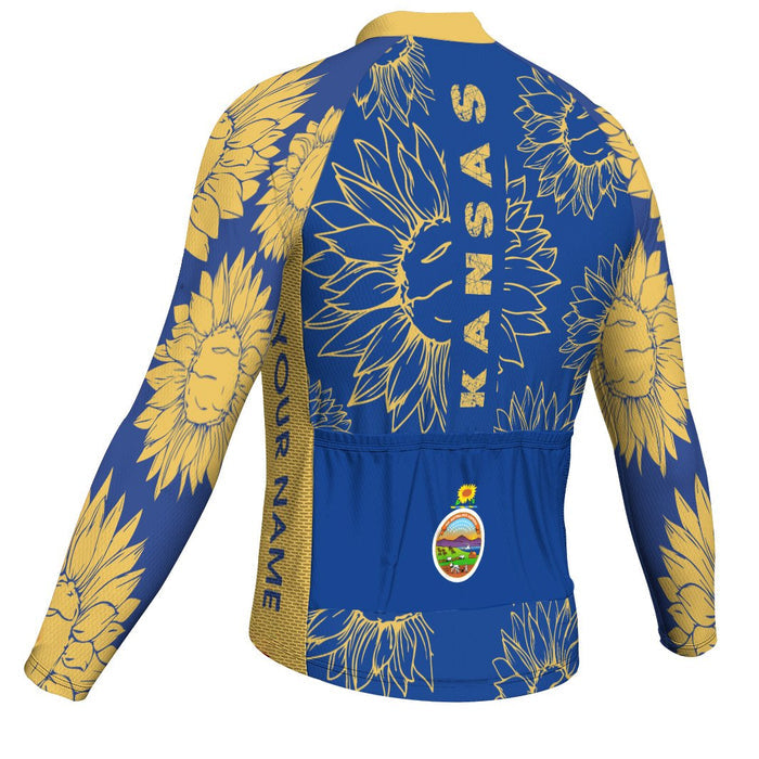 Customized Kansas Winter Thermal Fleece Long Sleeve For Men