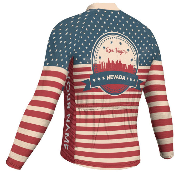Customized Las Vegas Long Sleeve Cycling Jersey for Men