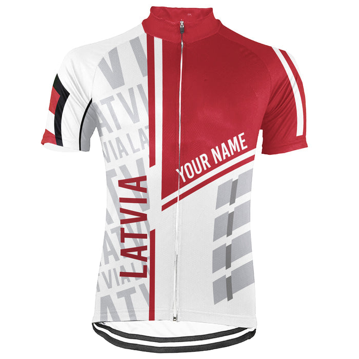 Customized Latvia Short Sleeve Cycling Jersey for Men