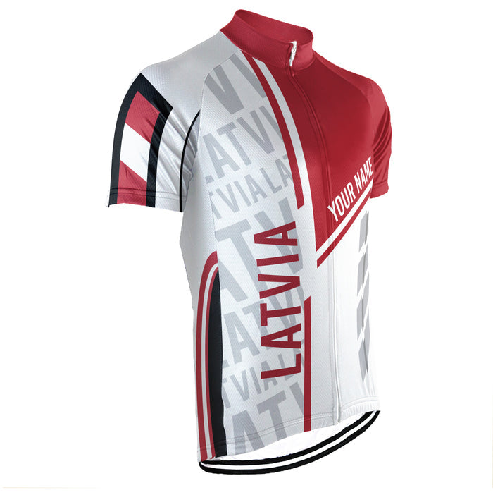 Customized Latvia Short Sleeve Cycling Jersey for Men