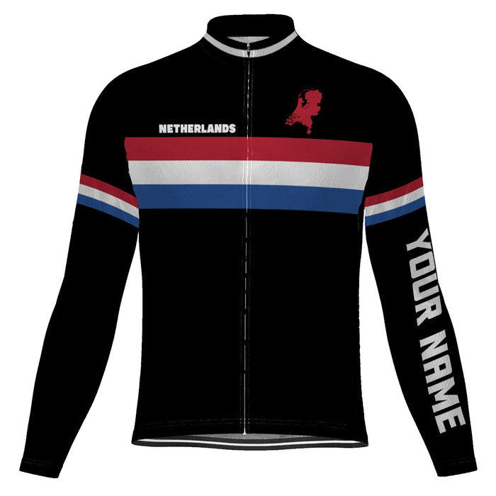 Customized Netherlands Long Sleeve Cycling Jersey for Men