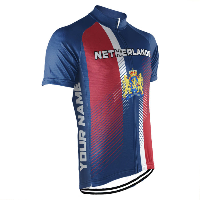 Customized Netherlands Short Sleeve Cycling Jersey for Men