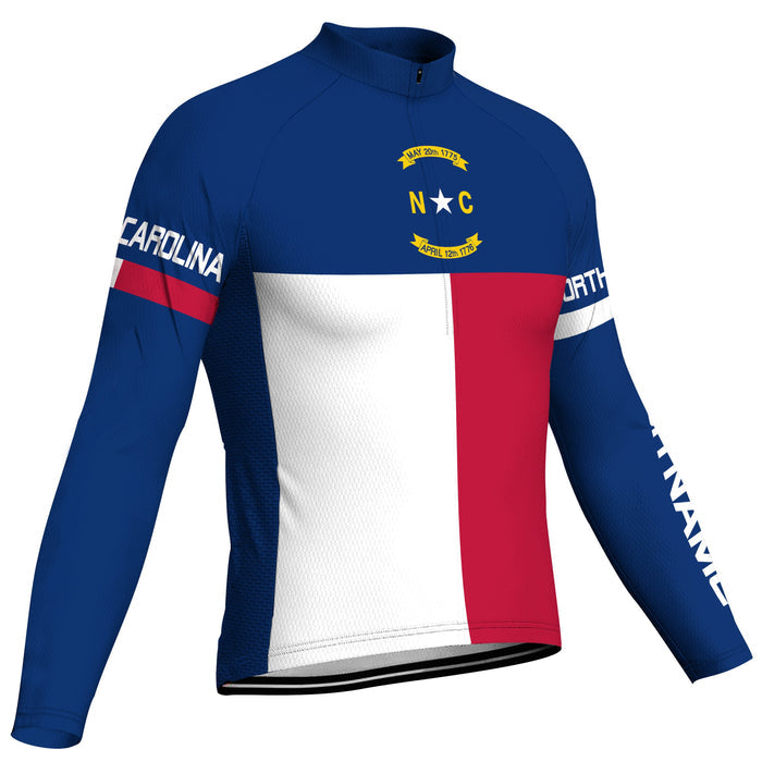 Customized North Carolina Winter Thermal Fleece Long Sleeve For Men