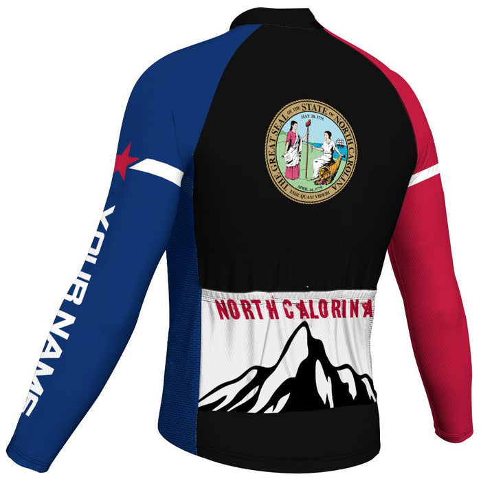 Customized North Carolina Winter Thermal Fleece Long Sleeve For Men