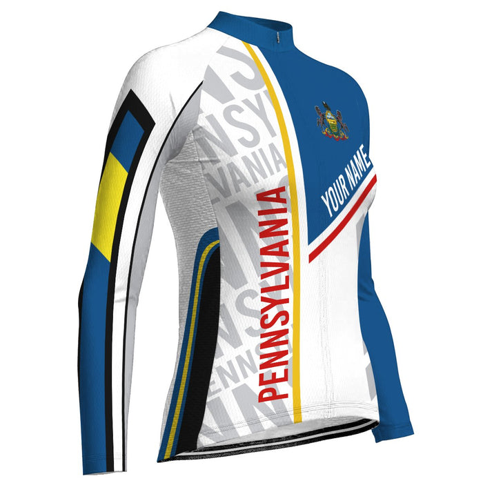 Customized Pennsylvania Long Sleeve Cycling Jersey for Women