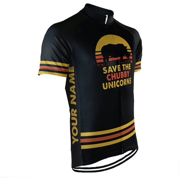 Customized Short Sleeve Cycling Jersey for Men- Save The Chubby Unicorns