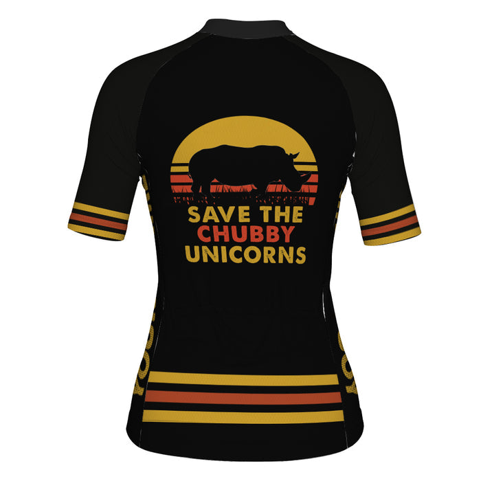 Customized Short Sleeve Cycling Jersey for Women- Save The Chubby Unicorns