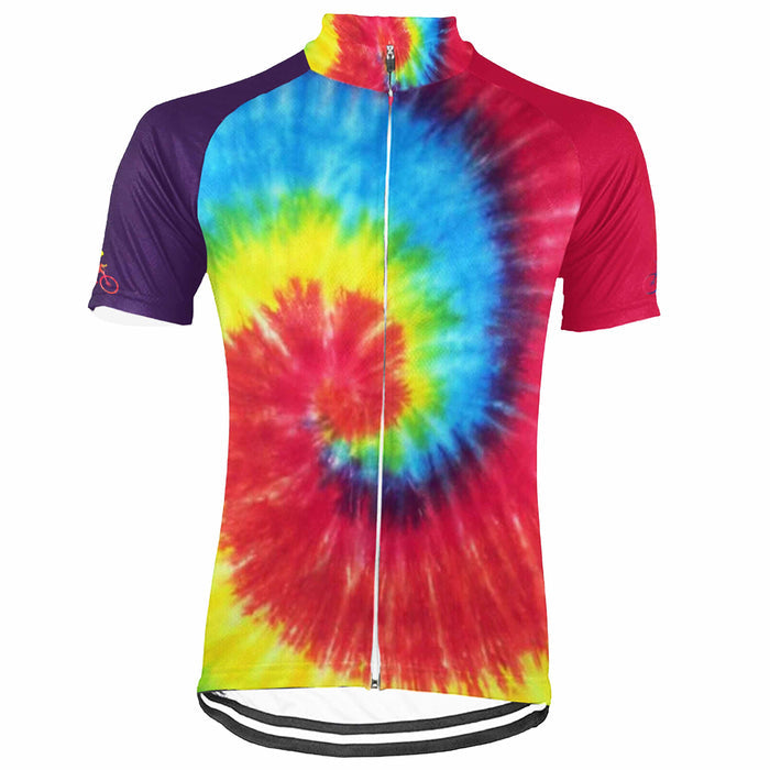 Customized Tie Dye Short Sleeve Cycling Jersey for Men