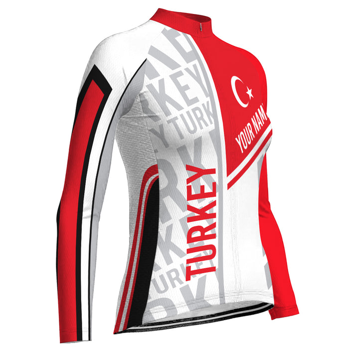 Customized Turkey Long Sleeve Cycling Jersey for Women