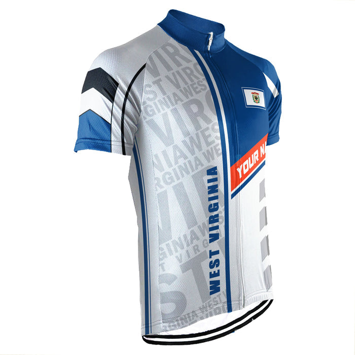 Customized West Virginia Short Sleeve Cycling Jersey for Men