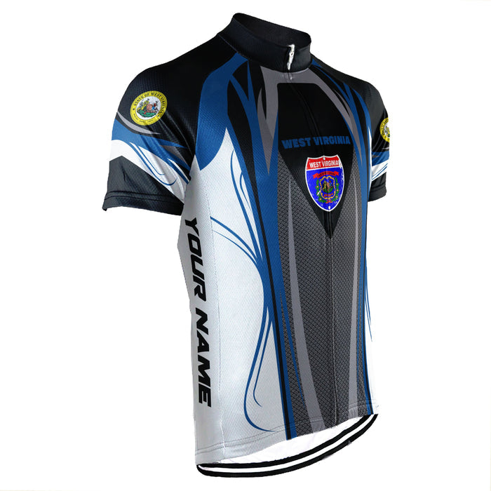 Customized West Virginia Short Sleeve Cycling Jersey for Men