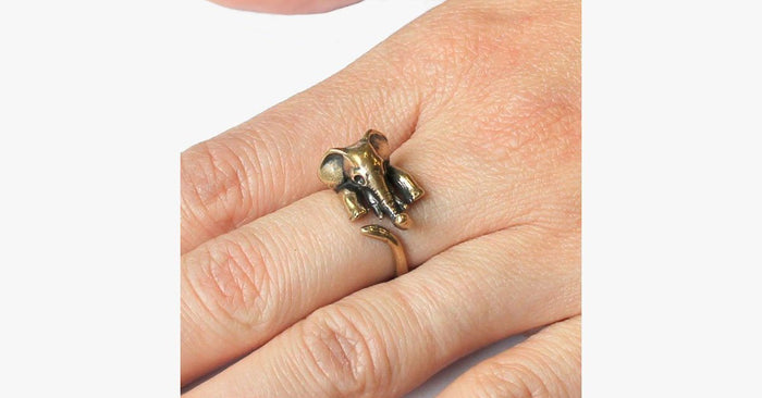 Cute Elephant Adjustable Ring