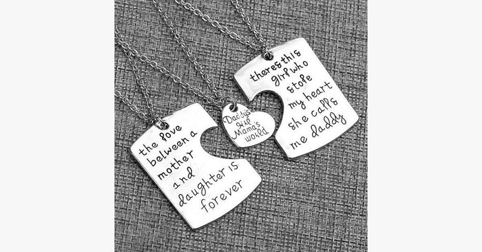 Daddy's Girl Mama's World Pendant Set