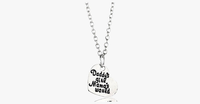 Daddy's Girl Mama's World Pendant Set