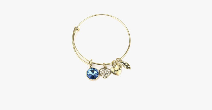 December Birthstone Charm Bangle