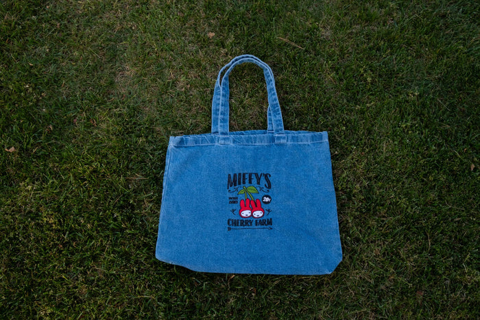 Denim Cherry Miffy Tote Bag