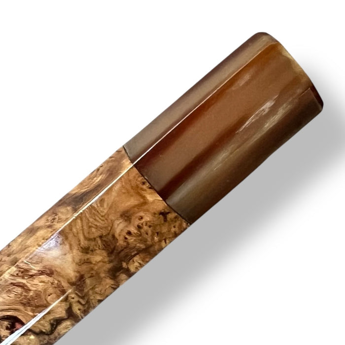 (Discounted) Japanese Knife handle for 240 mm : Crepe Myrtle Burl and Marbled Horn