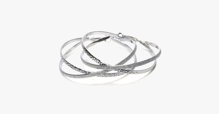 Double Band Stardust Hoop Earrings