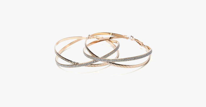 Double Band Stardust Hoop Earrings