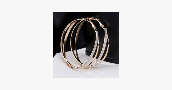 Double Band Stardust Hoop Earrings