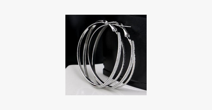 Double Band Stardust Hoop Earrings