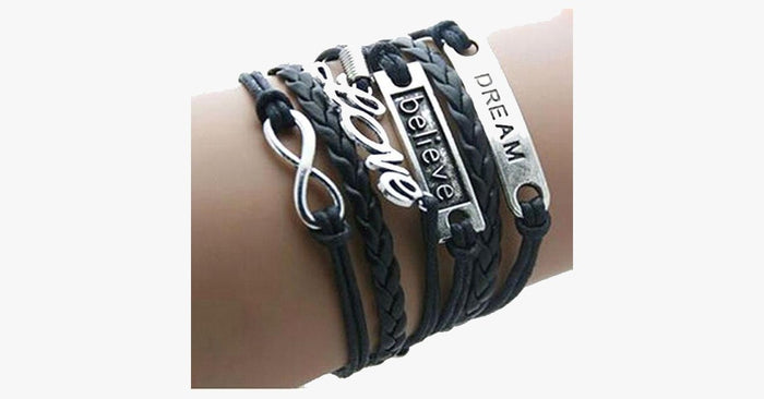 Dream Believe Love Infinity Bracelet