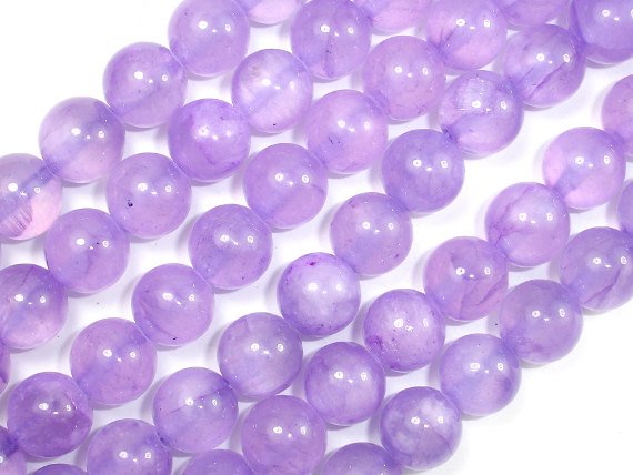 Dyed Jade- Lavender, 10mm Round Beads-BeadBasic