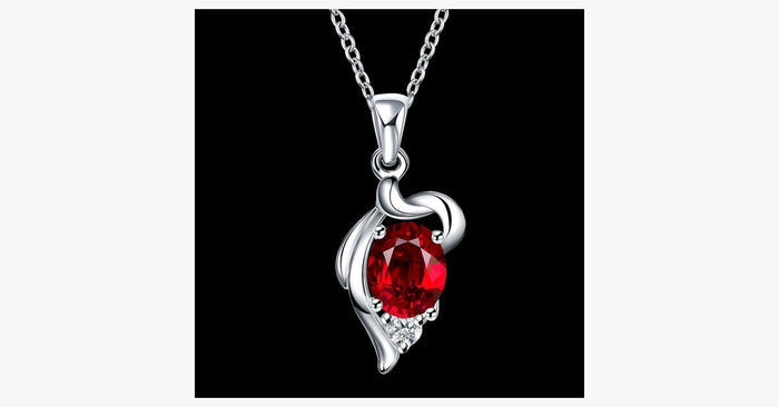 Elegant Ruby Crystal Necklace