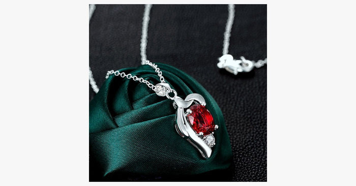 Elegant Ruby Crystal Necklace