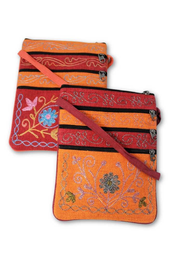 Embroidered Passport Bag