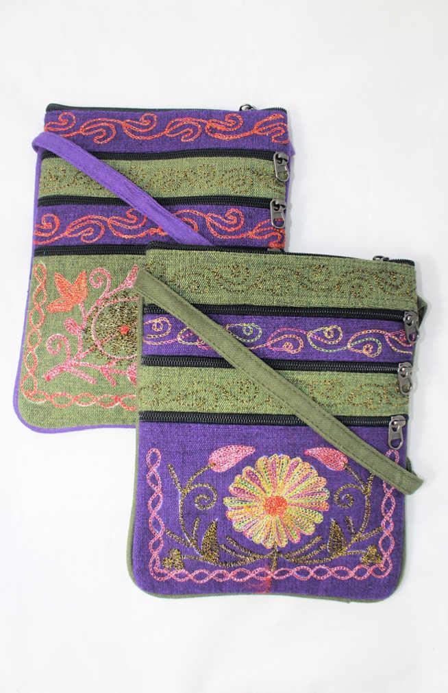 Embroidered Passport Bag