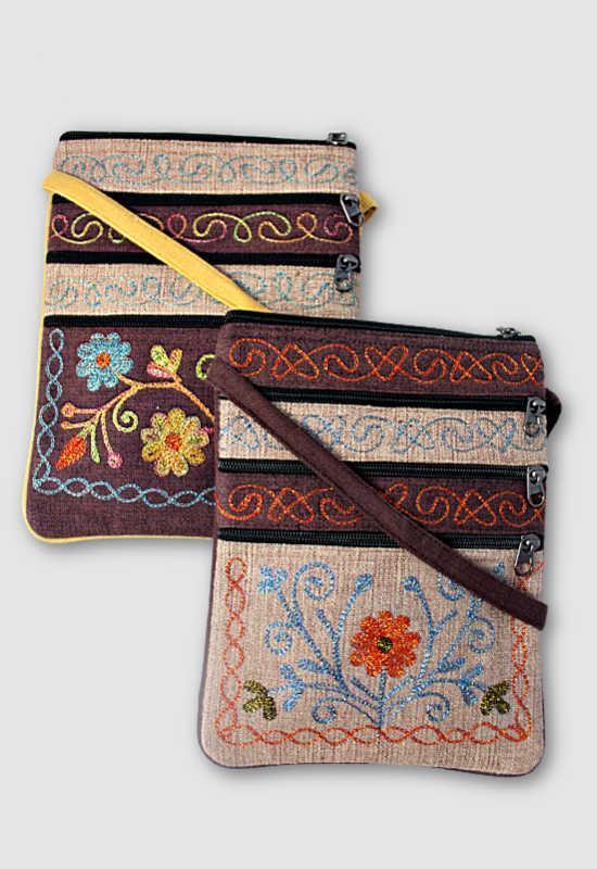 Embroidered Passport Bag
