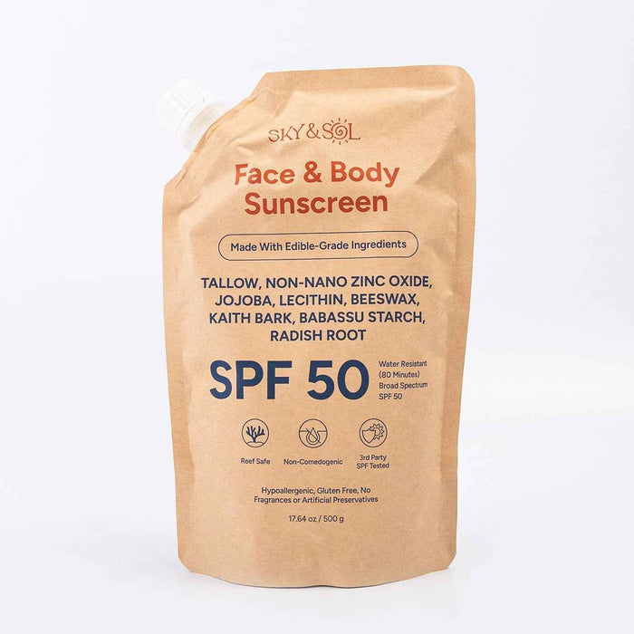 Face and Body Sunscreen Kraft Bag SPF 50 - 500g
