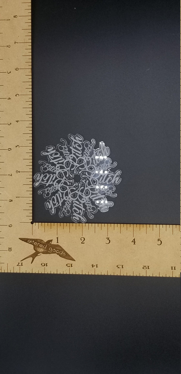 Fancy bitch flake snowflake clear acrylic ornament