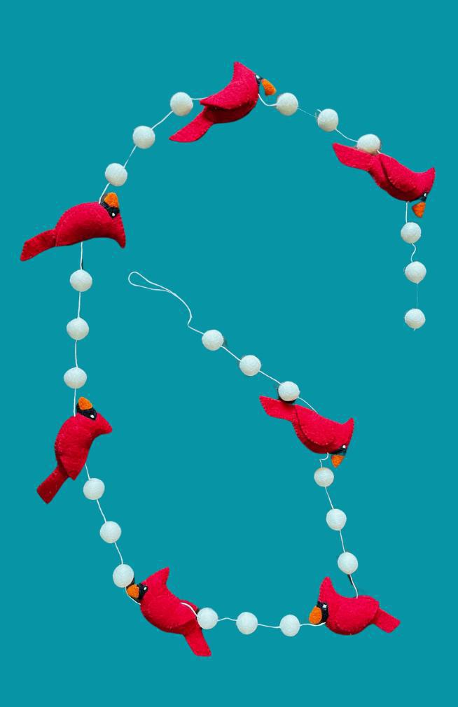 Felted Cardinal Garland