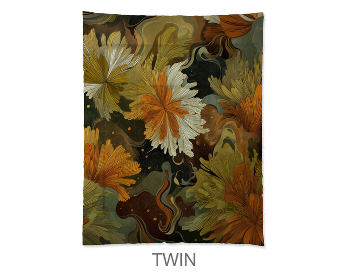Floral Abstract Comforter in Cotton or Polyester, 107