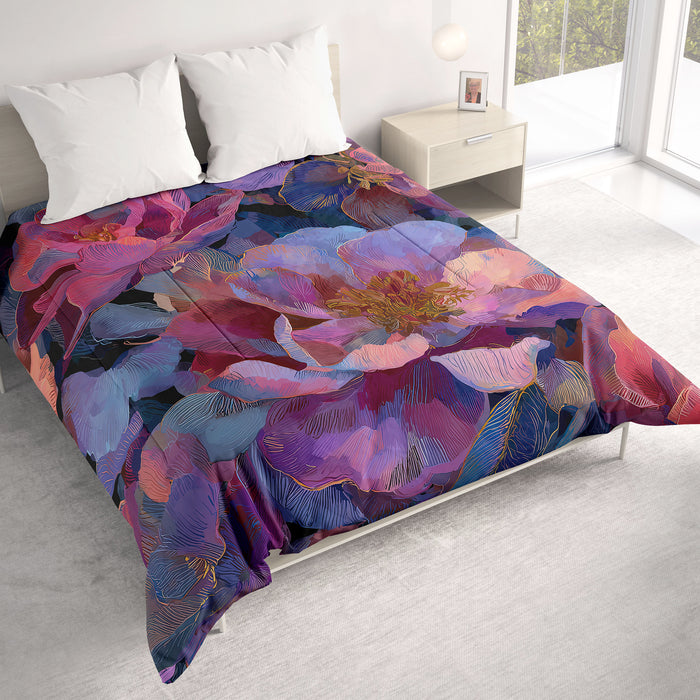 Floral Abstract Comforter in Cotton or Polyester, 115