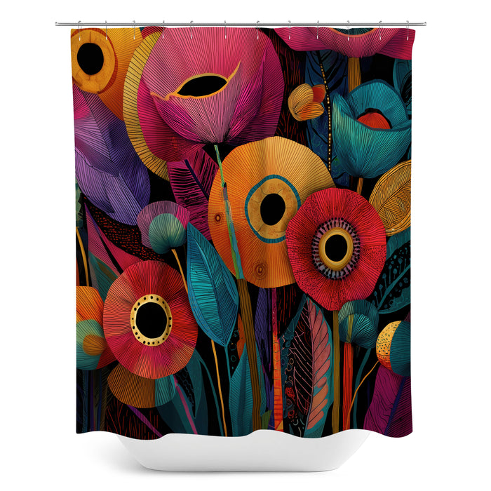 Floral Abstract Design Shower Curtain, 102