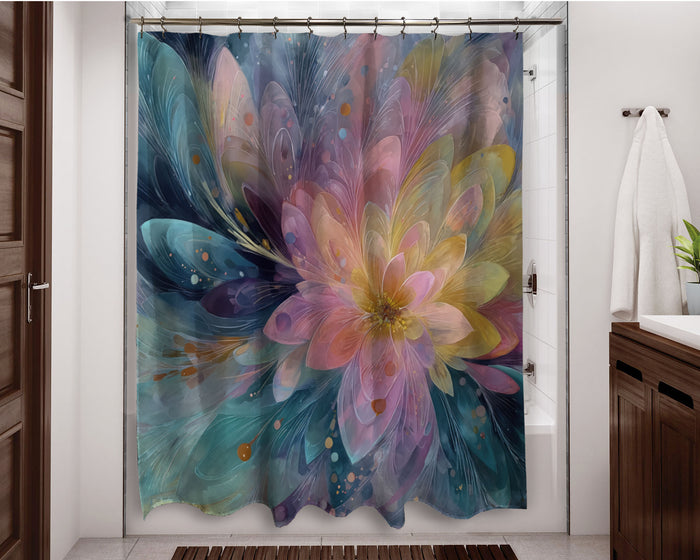 Floral Abstract Design Shower Curtain, 104