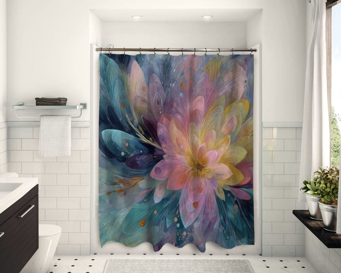 Floral Abstract Design Shower Curtain, 104