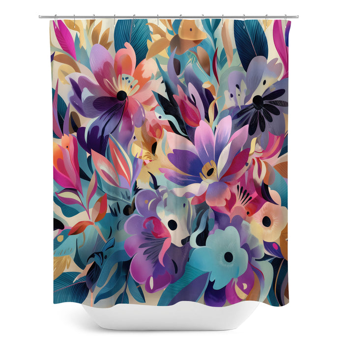 Floral Abstract Design Shower Curtain, 105