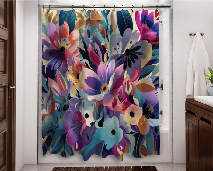 Floral Abstract Design Shower Curtain, 105