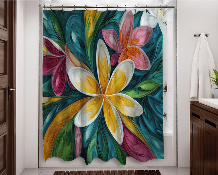 Floral Abstract Design Shower Curtain, 106